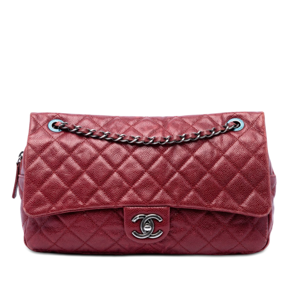 Pre-Loved Chanel Jumbo Quilted Iridescent Caviar Easy Flap
